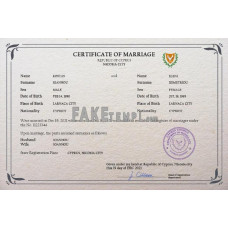 Cyprus fake marriage certificate photoshop template PSD 