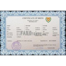 Cyprus fake vital record birth certificate photoshop template PSD 