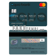 Czech Equa Bank fake mastercard photoshop template PSD