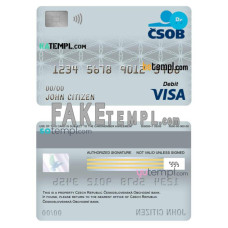 Czech Republic Československá Obchodní bank fake visa card debit card photoshop template PSD