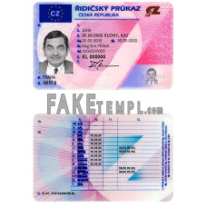 Czech fake driving license photoshop template PSD