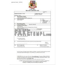 Czechia fake death certificate Word and PDF template