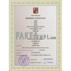 Czechia fake marriage certificate photoshop template PSD 