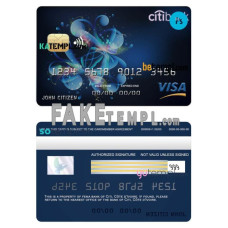 Côte d’Ivoire Citi bank fake visa credit card photoshop template PSD