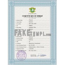 Côte d’Ivoire fake vital record birth certificate photoshop template PSD 