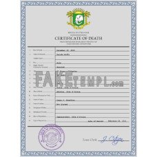 Côte d’Ivoire fake vital record death photoshop certificate PSD