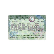 Djibouti fake travel visa photoshop template PSD