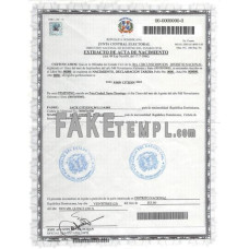 Dominican Republic fake vital record birth certificate photoshop template PSD 