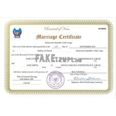 Democratic Republic of the Congo fake marriage certificate Word and PDF template