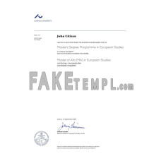 Denmark Aarhus University fake diploma photoshop template PSD