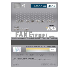 Denmark Danskebank bank fake visa card debit card photoshop template PSD