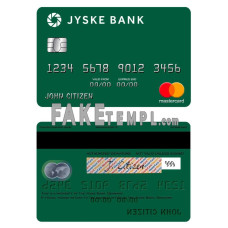 Denmark Jyske Bank fake mastercard photoshop template PSD