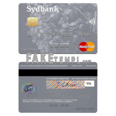 Denmark Sydbank fake mastercard photoshop template PSD