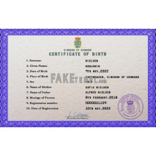 Denmark fake birth certificate photoshop template PSD 