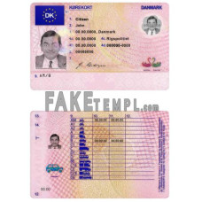 Denmark fake driving license photoshop template PSD