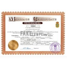 Denmark fake marriage certificate Word and PDF template