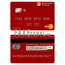 Djibouti Central Bank of Djibouti fake mastercard photoshop template PSD