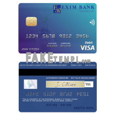 Djibouti Exim Bank fake visa debit card photoshop template PSD