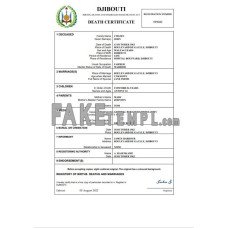 Djibouti fake death certificate Word and PDF template