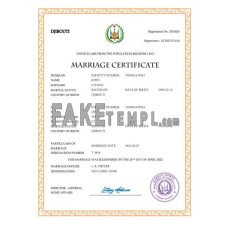 Djibouti fake marriage certificate Word and PDF template