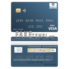 Dominica Barnett Capital Bank fake visa debit card photoshop template PSD