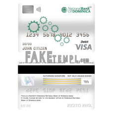 Dominica National Bank of Dominica fake visa card debit card photoshop template PSD