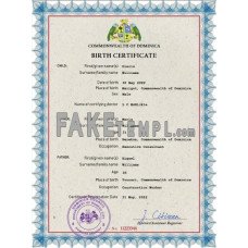 Dominica fake vital record birth certificate photoshop template PSD 