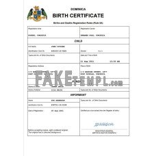 Dominica vital record fake birth certificate Word and PDF template