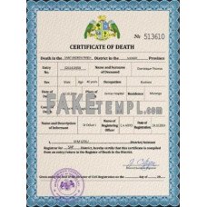 Dominica fake vital record death photoshop certificate PSD