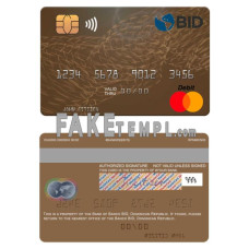 Dominican Republic Banco BID fake mastercard photoshop template PSD