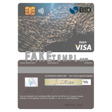 Dominican Republic Banco BID fake visa debit card photoshop template PSD