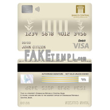 Dominican Republic Central bank Of the Dominican Republic fake visa card debit card photoshop template PSD