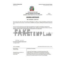 Dominican Republic fake divorice certificate Word and PDF template