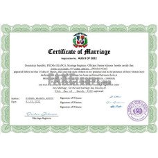 Dominican Republic fake marriage certificate Word and PDF template