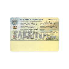 East Africa fake tourist visa photoshop template PSD