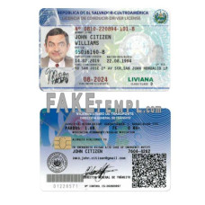 El Salvador fake driving license photoshop template PSD