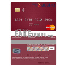 Ecuador Banco del Austro debit card fake mastercard photoshop template PSD