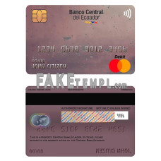 Ecuador Central Bank fake mastercard debit card photoshop template PSD