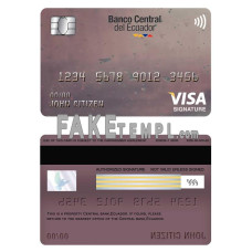 Ecuador Central Bank fake visa signature card photoshop template PSD