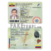 Ecuador  fake identity card photoshop template PSD