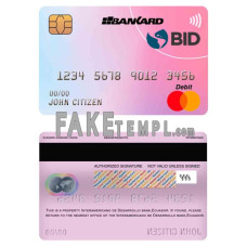 Ecuador Banco Interamericano de Desarrollo BID bank fake mastercard debit card photoshop template PSD