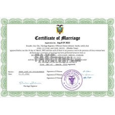 Ecuador fake marriage certificate Word and PDF template