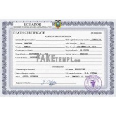 Ecuador fake vital record death photoshop certificate PSD