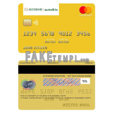 Egypt Bank of Alexandria fake mastercard photoshop template PSD