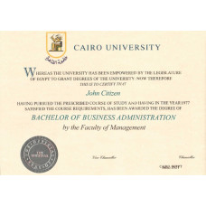 Egypt Cairo (Egyptian) University fake diploma template PSD - fully editable Photoshop template