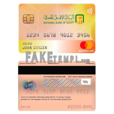 Egypt National Bank fake mastercard photoshop template PSD