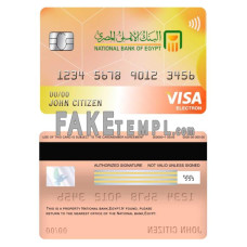 Egypt National Bank fake visa electron card photoshop template PSD