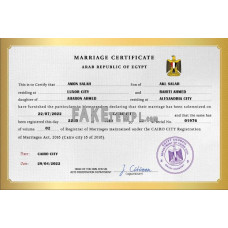 Egypt fake marriage certificate photoshop template PSD 