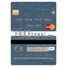 El Salvador Banco Azul de El Salvador fake mastercard photoshop template PSD