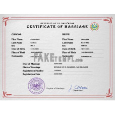 El Salvador fake marriage certificate photoshop template PSD 